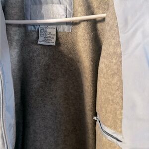 Large light blue women's winter jacket